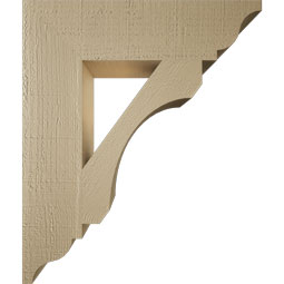 Ekena Millwork - BKTUR055X22X26LEC01RCPR - Timberthane Faux Wood Legacy Style Bracket, Traditional Ends, 5 1/2"W x 22"D x 26"H, Primed Tan