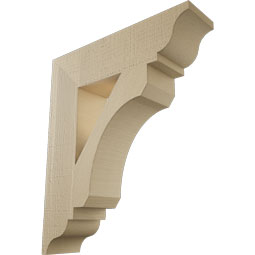 Ekena Millwork - BKTUR055X22X26LEC01RCPR - Timberthane Faux Wood Legacy Style Bracket, Traditional Ends, 5 1/2"W x 22"D x 26"H, Primed Tan