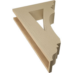Ekena Millwork - BKTUR055X22X34LEC01RCPR - Timberthane Faux Wood Legacy Style Bracket, Traditional Ends, 5 1/2"W x 22"D x 34"H, Primed Tan