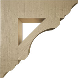 Ekena Millwork - BKTUR055X24X24LEC01RCPR - Timberthane Faux Wood Legacy Style Bracket, Traditional Ends, 5 1/2"W x 24"D x 24"H, Primed Tan