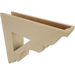 Ekena Millwork - BKTUR055X24X24LEC01RCPR - Timberthane Faux Wood Legacy Style Bracket, Traditional Ends, 5 1/2"W x 24"D x 24"H, Primed Tan