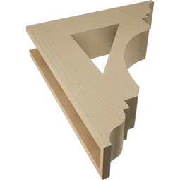 Ekena Millwork - BKTUR055X24X28LEC01RCPR - Timberthane Faux Wood Legacy Style Bracket, Traditional Ends, 5 1/2"W x 24"D x 28"H, Primed Tan