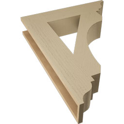 Ekena Millwork - BKTUR055X26X34LEC01RCPR - Timberthane Faux Wood Legacy Style Bracket, Traditional Ends, 5 1/2"W x 26"D x 34"H, Primed Tan