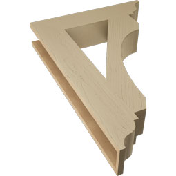 Ekena Millwork - BKTUR055X26X38LEC01RCPR - Timberthane Faux Wood Legacy Style Bracket, Traditional Ends, 5 1/2"W x 26"D x 38"H, Primed Tan