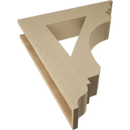 Ekena Millwork - BKTUR055X28X32LEC01RCPR - Timberthane Faux Wood Legacy Style Bracket, Traditional Ends, 5 1/2"W x 28"D x 32"H, Primed Tan