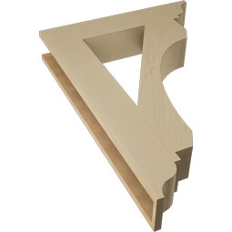 Ekena Millwork - BKTUR055X28X40LEC01RCPR - Timberthane Faux Wood Legacy Style Bracket, Traditional Ends, 5 1/2"W x 28"D x 40"H, Primed Tan