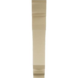 Ekena Millwork - BKTUR055X30X34LEC01RCPR - Timberthane Faux Wood Legacy Style Bracket, Traditional Ends, 5 1/2"W x 30"D x 34"H, Primed Tan