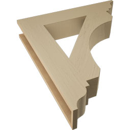Ekena Millwork - BKTUR055X30X34LEC01RCPR - Timberthane Faux Wood Legacy Style Bracket, Traditional Ends, 5 1/2"W x 30"D x 34"H, Primed Tan