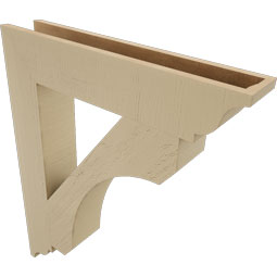 Ekena Millwork - BKTUR055X30X36LEC01RCPR - Timberthane Faux Wood Legacy Style Bracket, Traditional Ends, 5 1/2"W x 30"D x 36"H, Primed Tan