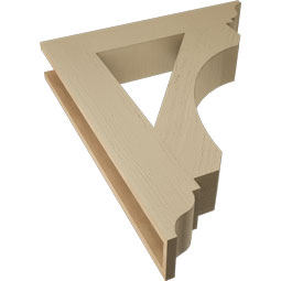 Ekena Millwork - BKTUR055X30X36LEC01RCPR - Timberthane Faux Wood Legacy Style Bracket, Traditional Ends, 5 1/2"W x 30"D x 36"H, Primed Tan