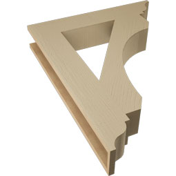 Ekena Millwork - BKTUR055X30X38LEC01RCPR - Timberthane Faux Wood Legacy Style Bracket, Traditional Ends, 5 1/2"W x 30"D x 38"H, Primed Tan