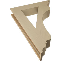 Ekena Millwork - BKTUR055X30X42LEC01RCPR - Timberthane Faux Wood Legacy Style Bracket, Traditional Ends, 5 1/2"W x 30"D x 42"H, Primed Tan