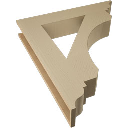 Ekena Millwork - BKTUR055X32X36LEC01RCPR - Timberthane Faux Wood Legacy Style Bracket, Traditional Ends, 5 1/2"W x 32"D x 36"H, Primed Tan
