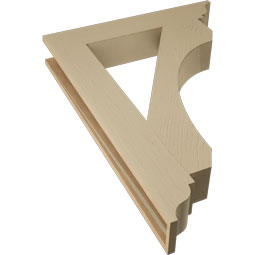 Ekena Millwork - BKTUR055X32X44LEC01RCPR - Timberthane Faux Wood Legacy Style Bracket, Traditional Ends, 5 1/2"W x 32"D x 44"H, Primed Tan