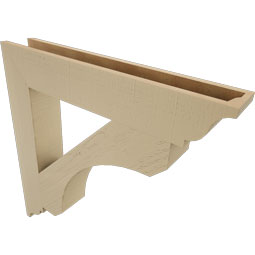 Ekena Millwork - BKTUR055X34X34LEC01RCPR - Timberthane Faux Wood Legacy Style Bracket, Traditional Ends, 5 1/2"W x 34"D x 34"H, Primed Tan
