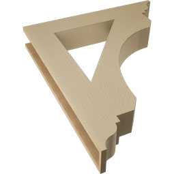 Ekena Millwork - BKTUR055X34X40LEC01RCPR - Timberthane Faux Wood Legacy Style Bracket, Traditional Ends, 5 1/2"W x 34"D x 40"H, Primed Tan
