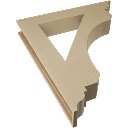 Ekena Millwork - BKTUR055X36X42LEC01RCPR - Timberthane Faux Wood Legacy Style Bracket, Traditional Ends, 5 1/2"W x 36"D x 42"H, Primed Tan