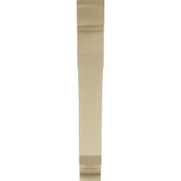 Ekena Millwork - BKTUR055X38X42LEC01RCPR - Timberthane Faux Wood Legacy Style Bracket, Traditional Ends, 5 1/2"W x 38"D x 42"H, Primed Tan