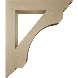 Ekena Millwork - BKTUR055X38X44LEC01RCPR - Timberthane Faux Wood Legacy Style Bracket, Traditional Ends, 5 1/2"W x 38"D x 44"H, Primed Tan