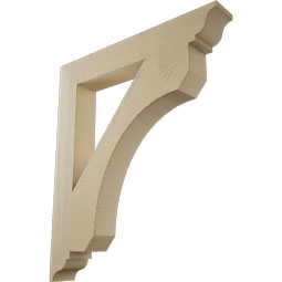 Ekena Millwork - BKTUR055X38X44LEC01RCPR - Timberthane Faux Wood Legacy Style Bracket, Traditional Ends, 5 1/2"W x 38"D x 44"H, Primed Tan