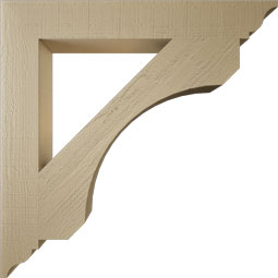 Ekena Millwork - BKTUR055X40X40LEC01RCPR - Timberthane Faux Wood Legacy Style Bracket, Traditional Ends, 5 1/2"W x 40"D x 40"H, Primed Tan