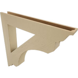 Ekena Millwork - BKTUR055X40X40LEC01RCPR - Timberthane Faux Wood Legacy Style Bracket, Traditional Ends, 5 1/2"W x 40"D x 40"H, Primed Tan