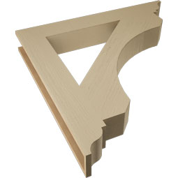 Ekena Millwork - BKTUR055X40X40LEC01RCPR - Timberthane Faux Wood Legacy Style Bracket, Traditional Ends, 5 1/2"W x 40"D x 40"H, Primed Tan