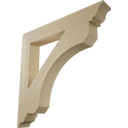 Ekena Millwork - BKTUR055X40X40LEC01RCPR - Timberthane Faux Wood Legacy Style Bracket, Traditional Ends, 5 1/2"W x 40"D x 40"H, Primed Tan