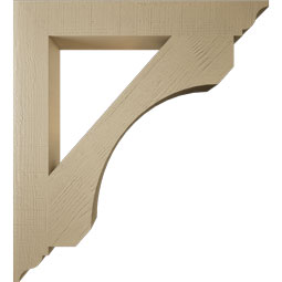 Ekena Millwork - BKTUR055X40X44LEC01RCPR - Timberthane Faux Wood Legacy Style Bracket, Traditional Ends, 5 1/2"W x 40"D x 44"H, Primed Tan