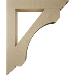 Ekena Millwork - BKTUR055X40X48LEC01RCPR - Timberthane Faux Wood Legacy Style Bracket, Traditional Ends, 5 1/2"W x 40"D x 48"H, Primed Tan