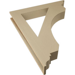 Ekena Millwork - BKTUR055X40X48LEC01RCPR - Timberthane Faux Wood Legacy Style Bracket, Traditional Ends, 5 1/2"W x 40"D x 48"H, Primed Tan