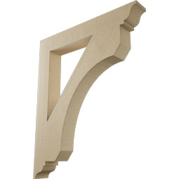 Ekena Millwork - BKTUR055X40X48LEC01RCPR - Timberthane Faux Wood Legacy Style Bracket, Traditional Ends, 5 1/2"W x 40"D x 48"H, Primed Tan