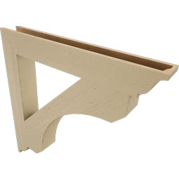 Ekena Millwork - BKTUR055X42X42LEC01RCPR - Timberthane Faux Wood Legacy Style Bracket, Traditional Ends, 5 1/2"W x 42"D x 42"H, Primed Tan