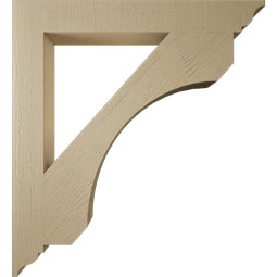 Ekena Millwork - BKTUR055X44X48LEC01RCPR - Timberthane Faux Wood Legacy Style Bracket, Traditional Ends, 5 1/2"W x 44"D x 48"H, Primed Tan