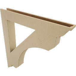 Ekena Millwork - BKTUR055X44X48LEC01RCPR - Timberthane Faux Wood Legacy Style Bracket, Traditional Ends, 5 1/2"W x 44"D x 48"H, Primed Tan
