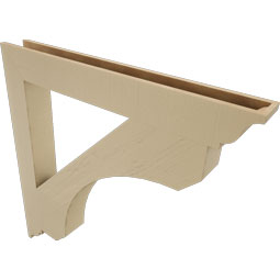 Ekena Millwork - BKTUR055X46X46LEC01RCPR - Timberthane Faux Wood Legacy Style Bracket, Traditional Ends, 5 1/2"W x 46"D x 46"H, Primed Tan