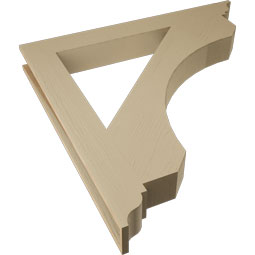 Ekena Millwork - BKTUR055X48X48LEC01RCPR - Timberthane Faux Wood Legacy Style Bracket, Traditional Ends, 5 1/2"W x 48"D x 48"H, Primed Tan