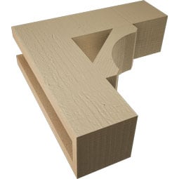 Ekena Millwork - BKTURLEC44 - Timberthane Rough Cedar Faux Wood Legacy Block Bracket