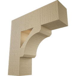 Ekena Millwork - BKTURLEC44 - Timberthane Rough Cedar Faux Wood Legacy Block Bracket