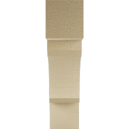 Ekena Millwork - BKTUR035X14X14LEC05RCPR - Timberthane Faux Wood Legacy Style Bracket, Block Ends, 3 1/2"W x 14"D x 14"H, Primed Tan