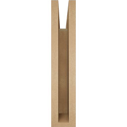 Ekena Millwork - BKTUR035X14X18LEC05RCPR - Timberthane Faux Wood Legacy Style Bracket, Block Ends, 3 1/2"W x 14"D x 18"H, Primed Tan