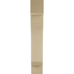 Ekena Millwork - BKTUR035X14X22LEC05RCPR - Timberthane Faux Wood Legacy Style Bracket, Block Ends, 3 1/2"W x 14"D x 22"H, Primed Tan