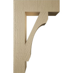 Ekena Millwork - BKTUR035X14X22LEC05RCPR - Timberthane Faux Wood Legacy Style Bracket, Block Ends, 3 1/2"W x 14"D x 22"H, Primed Tan