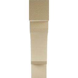Ekena Millwork - BKTUR035X16X16LEC05RCPR - Timberthane Faux Wood Legacy Style Bracket, Block Ends, 3 1/2"W x 16"D x 16"H, Primed Tan