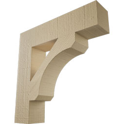 Ekena Millwork - BKTUR035X16X16LEC05RCPR - Timberthane Faux Wood Legacy Style Bracket, Block Ends, 3 1/2"W x 16"D x 16"H, Primed Tan