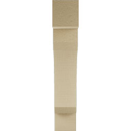 Ekena Millwork - BKTUR035X16X20LEC05RCPR - Timberthane Faux Wood Legacy Style Bracket, Block Ends, 3 1/2"W x 16"D x 20"H, Primed Tan