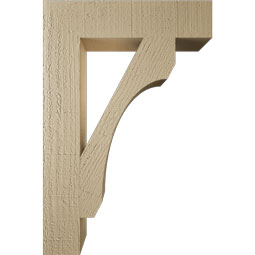 Ekena Millwork - BKTUR035X16X24LEC05RCPR - Timberthane Faux Wood Legacy Style Bracket, Block Ends, 3 1/2"W x 16"D x 24"H, Primed Tan