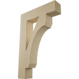 Ekena Millwork - BKTUR035X16X24LEC05RCPR - Timberthane Faux Wood Legacy Style Bracket, Block Ends, 3 1/2"W x 16"D x 24"H, Primed Tan