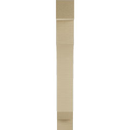 Ekena Millwork - BKTUR035X16X28LEC05RCPR - Timberthane Faux Wood Legacy Style Bracket, Block Ends, 3 1/2"W x 16"D x 28"H, Primed Tan