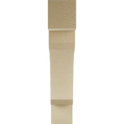 Ekena Millwork - BKTUR035X18X18LEC05RCPR - Timberthane Faux Wood Legacy Style Bracket, Block Ends, 3 1/2"W x 18"D x 18"H, Primed Tan